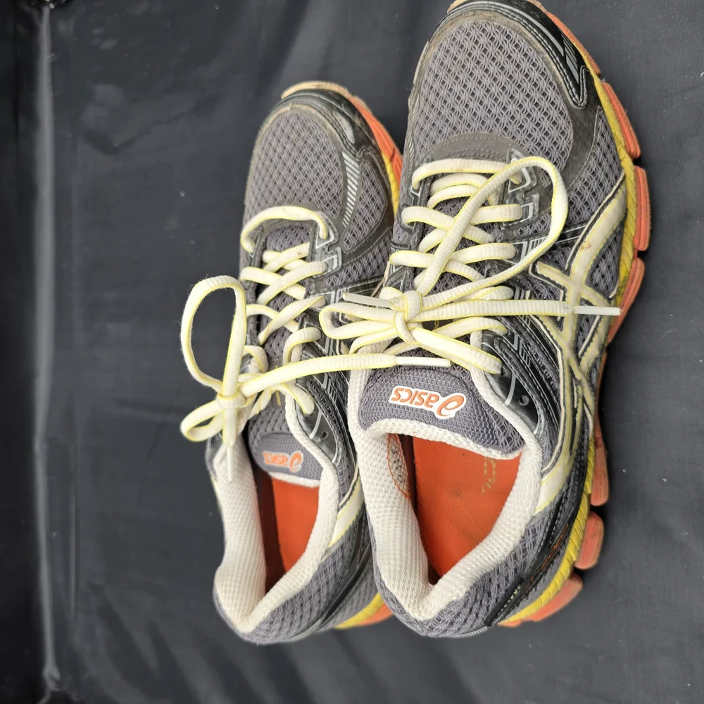 ASICS Gray‎ and Orange Athletic Shoes with Cushioned Support